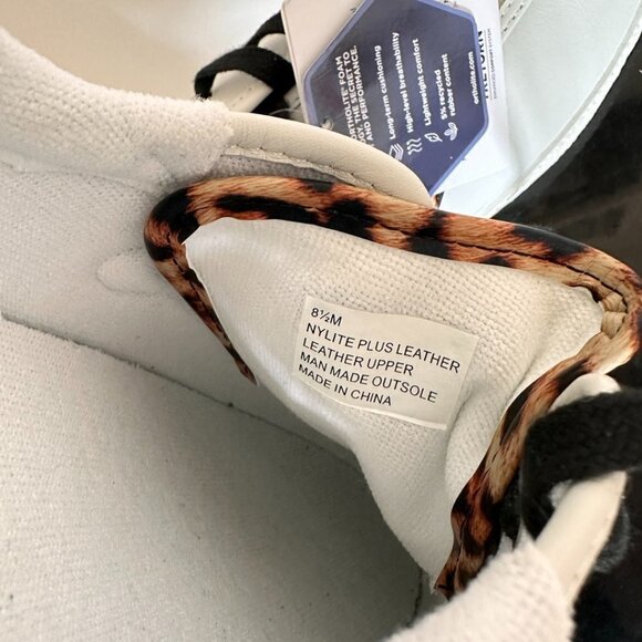 Tretorn Nylite Plus Leather Sneakers in White Leopard - Picture 10 of 15